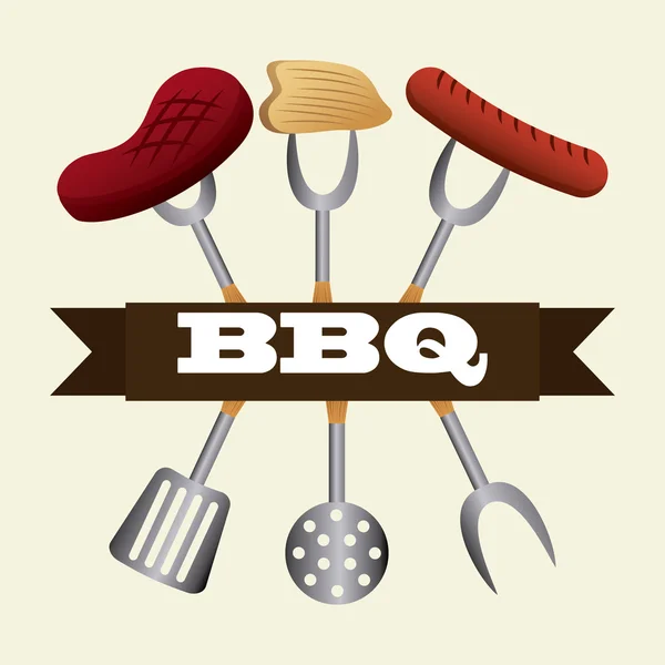 Heerlijke barbecue — Stockvector