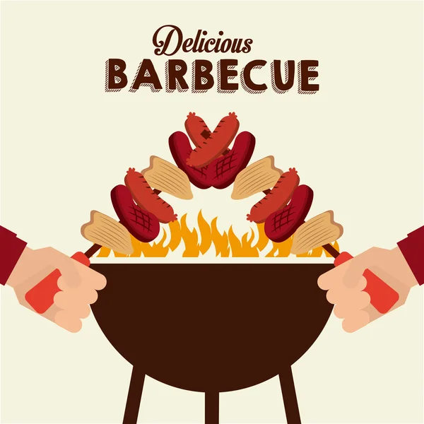 Delizioso barbecue — Vettoriale Stock