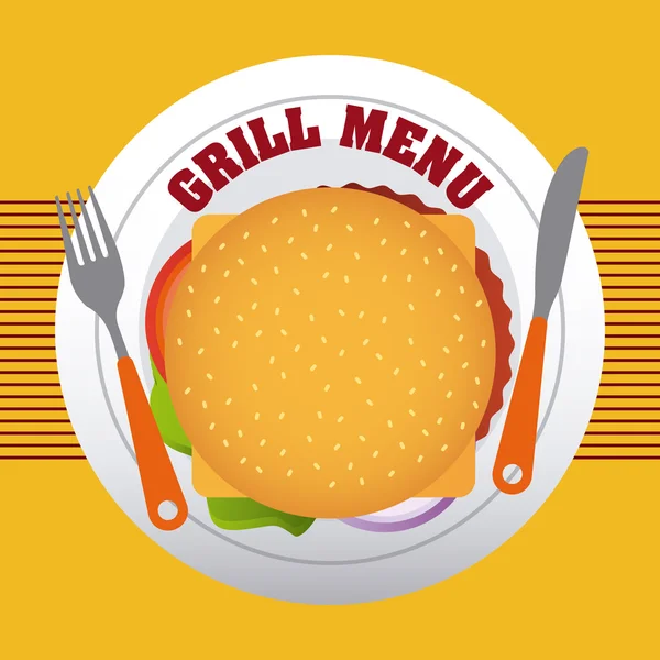 Grill menu — Stock Vector