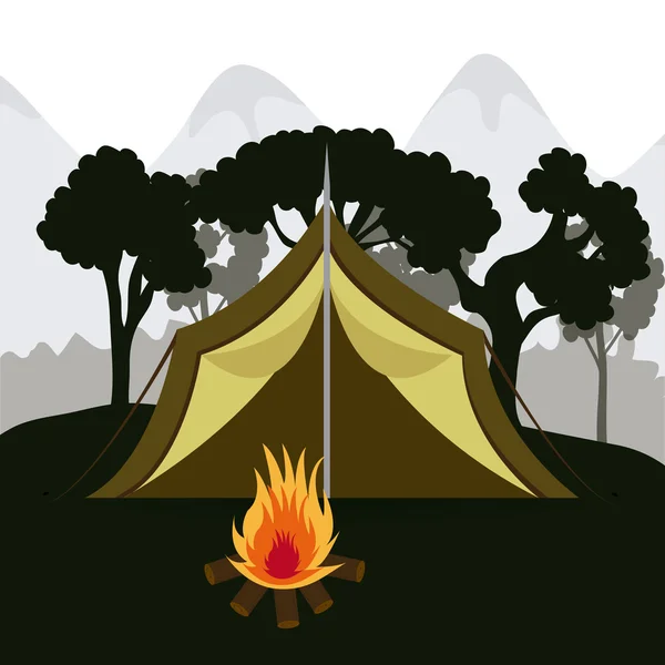 Diseño de camping ilustración — Vector de stock