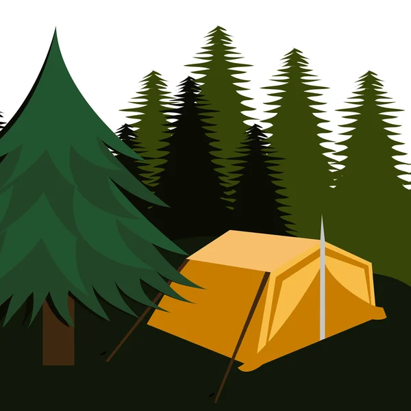 Illustration zum Campingplatzdesign — Stockvektor