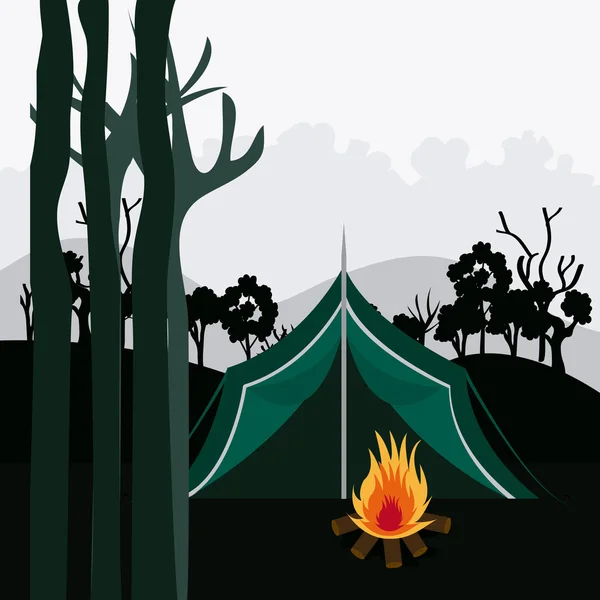 Illustration zum Campingplatzdesign — Stockvektor