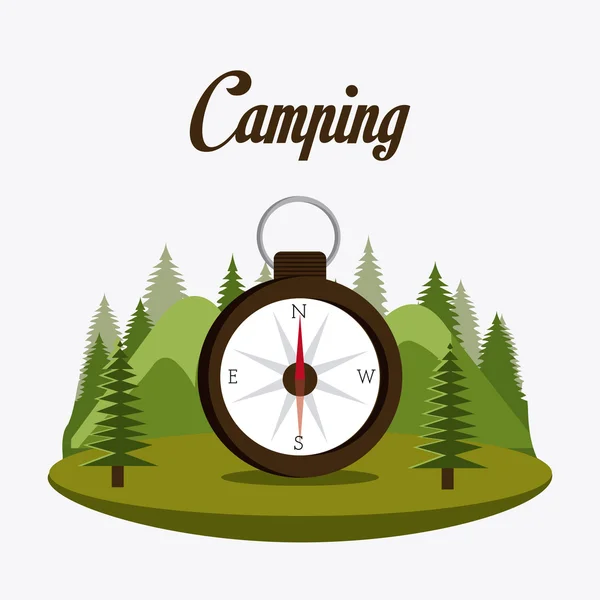 Camping disegno illustrazione — Vettoriale Stock