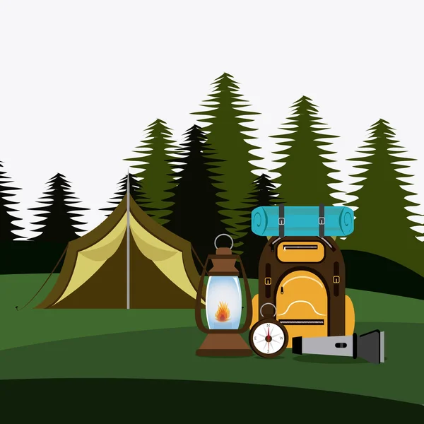 Diseño de camping ilustración — Vector de stock