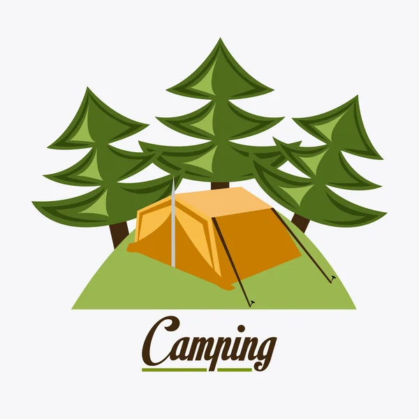 Camping návrh ilustrace — Stockový vektor