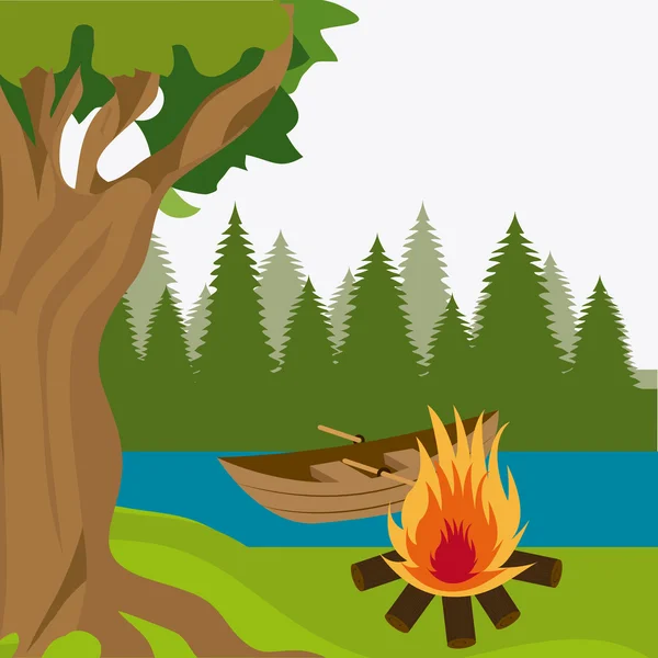 Camping design illustration — Stock Vector