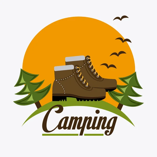 Camping disegno illustrazione — Vettoriale Stock