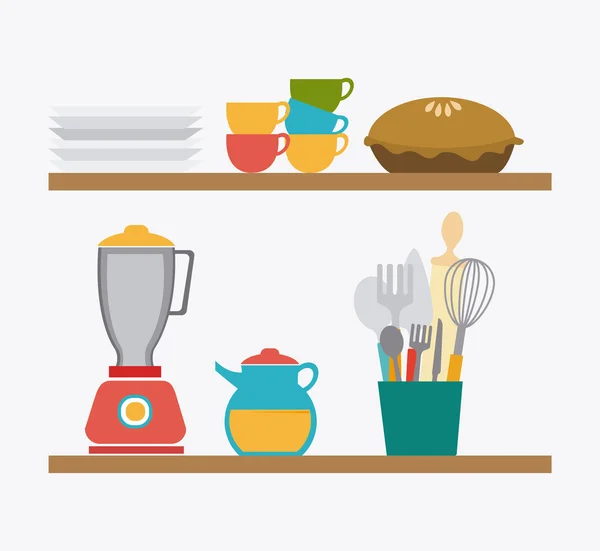 Kitchen design illustration — Stock Vector