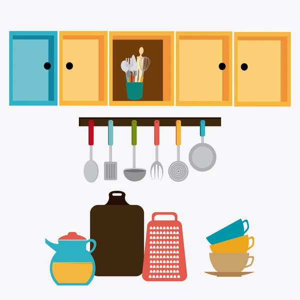 Keuken ontwerp illustratie — Stockvector