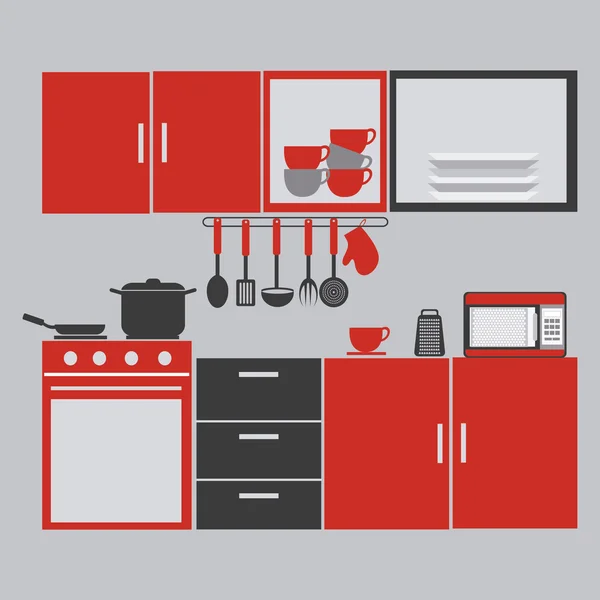 Ilustrace design kuchyně — Stockový vektor