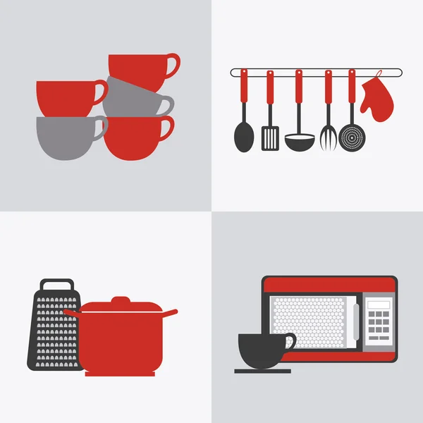 Illustration zum Küchendesign — Stockvektor