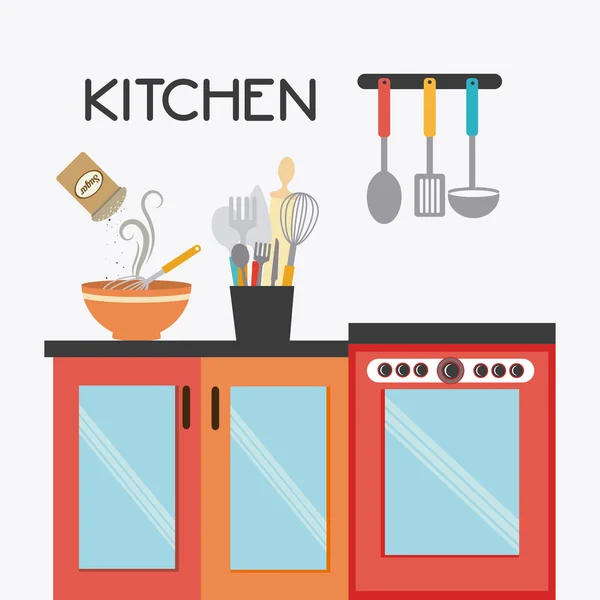 Diseño de cocina ilustración — Vector de stock