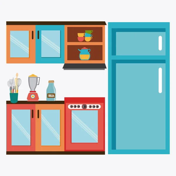 Kitchen design illustration — Stock Vector