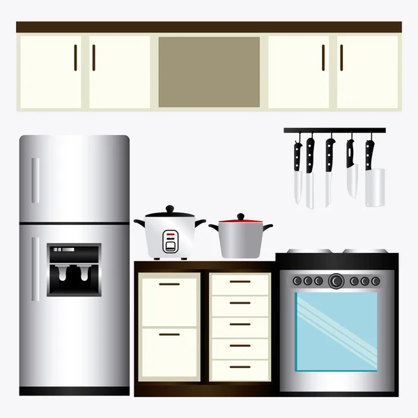 Keuken ontwerp illustratie — Stockvector