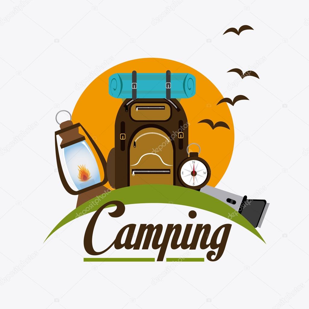 Camping design illustration