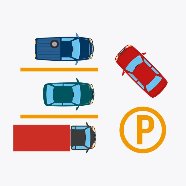 駐車場の設計図 — ストックベクタ