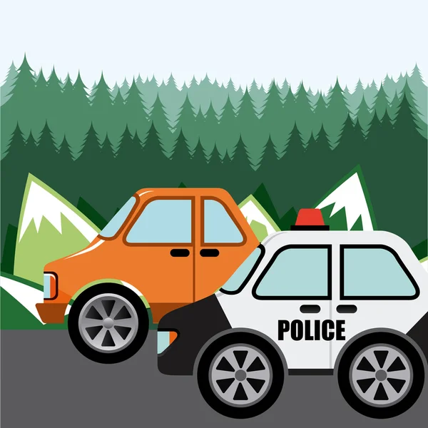 Patrouille de police — Image vectorielle