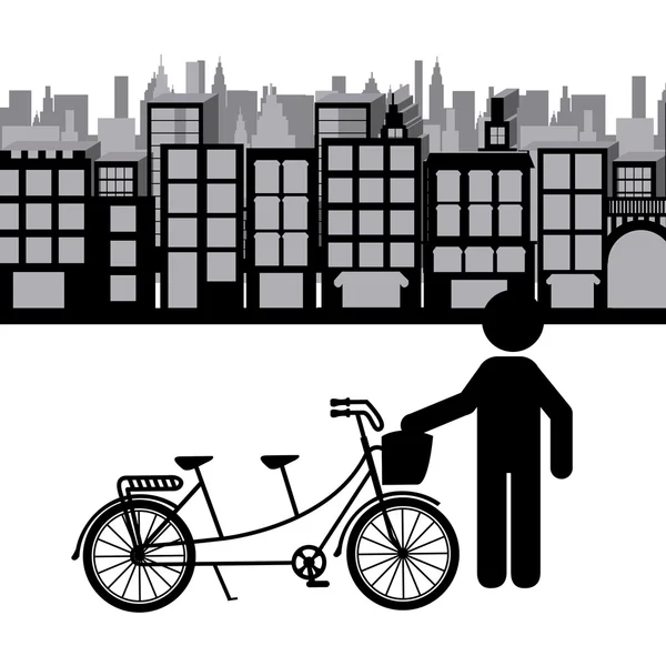 Paseo en bicicleta — Vector de stock