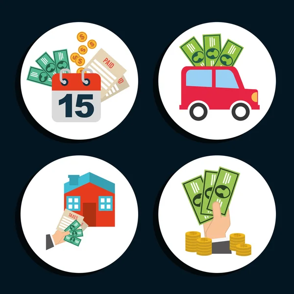 Iconos de dinero — Vector de stock