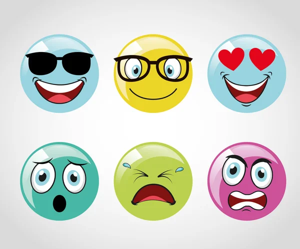 Emoticons icons — Stock Vector