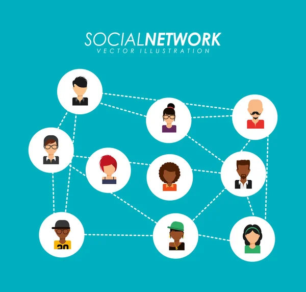 Réseau social — Image vectorielle