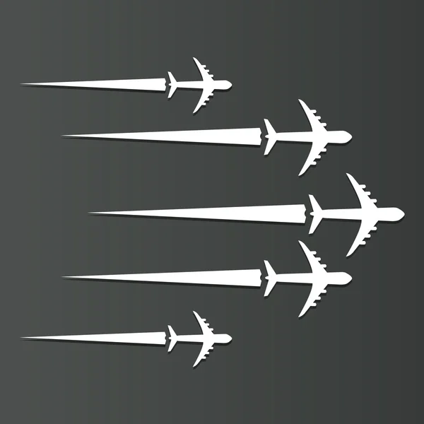 Ilustrasi desain pesawat terbang - Stok Vektor