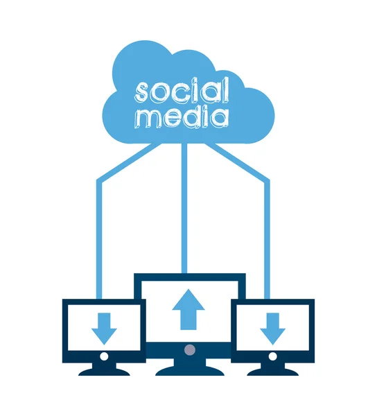 Redes sociales — Vector de stock