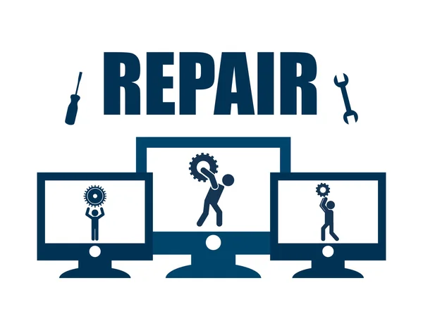 Reparatie computer — Stockvector