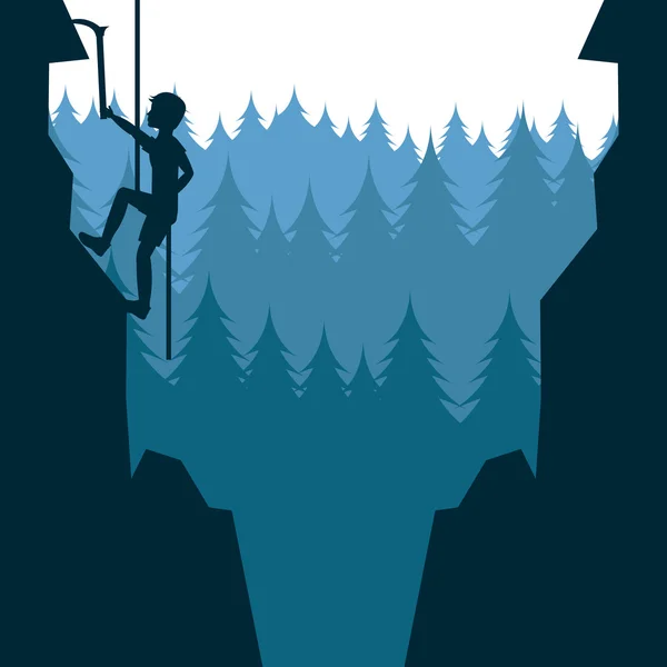 Mountain climbing — Stock Vector