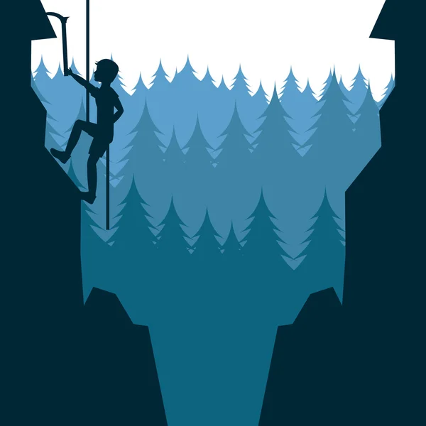 Escalada de montaña — Vector de stock