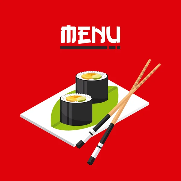 Köstliches Sushi — Stockvektor