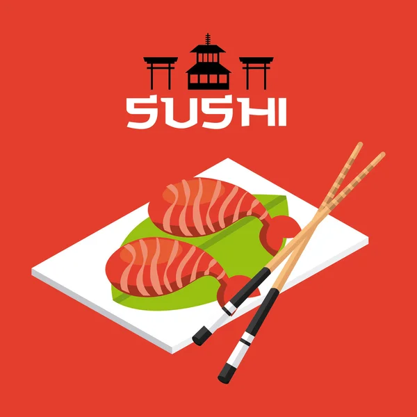 Delicious sushi — Stock Vector