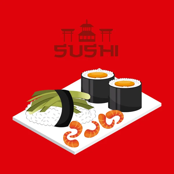 Köstliches Sushi — Stockvektor