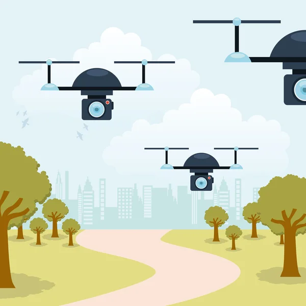 Tecnologia de drone — Vetor de Stock