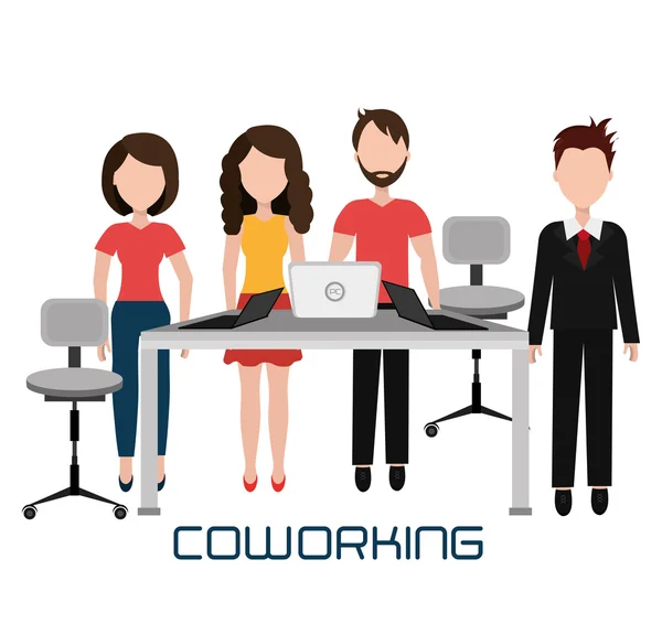 Coworking design. — Stock Vector