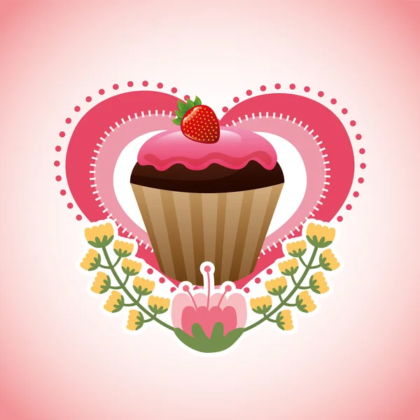 Sweet cupcake — Stockvector