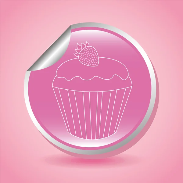 Édes cupcake — Stock Vector