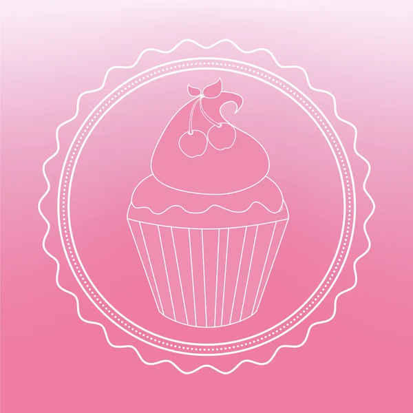 Édes cupcake — Stock Vector