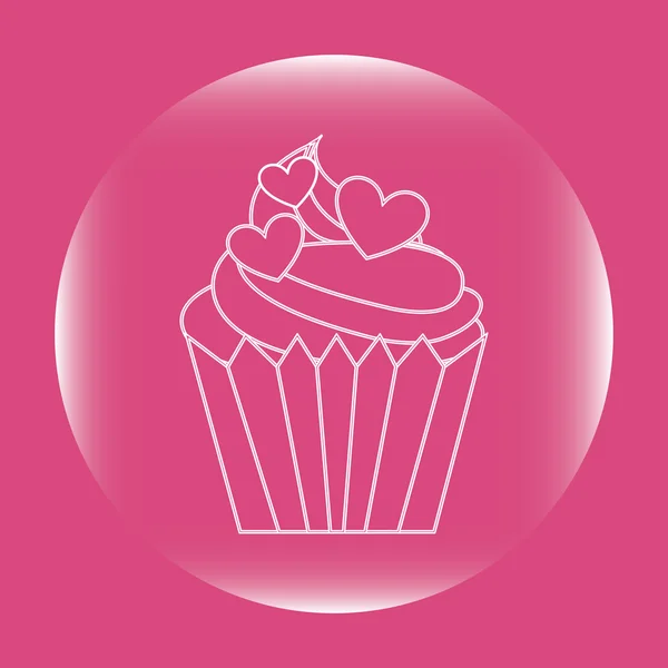 Söt cupcake — Stock vektor