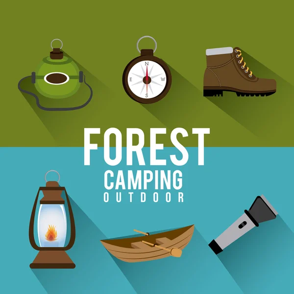 Diseño de camping . — Archivo Imágenes Vectoriales