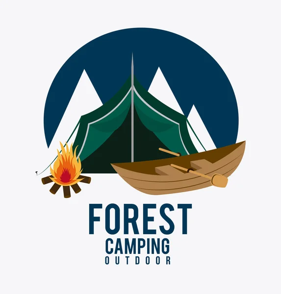 Diseño de camping . — Archivo Imágenes Vectoriales