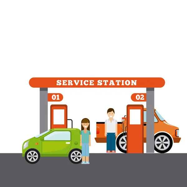 Service station — Stock Vector