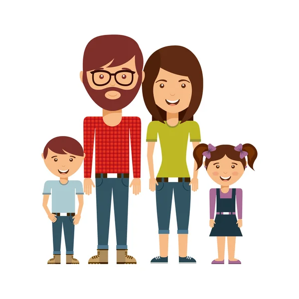 Familia feliz — Vector de stock