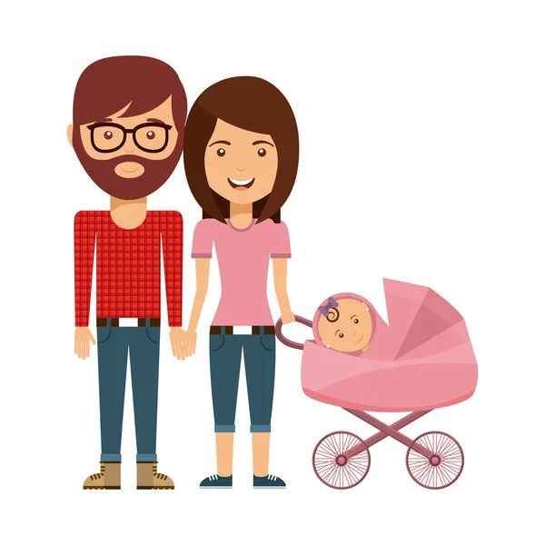 Familia feliz — Vector de stock