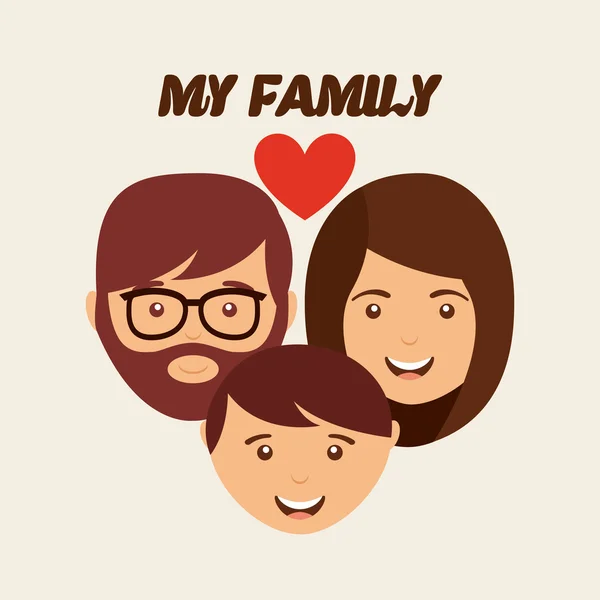 Familia feliz — Vector de stock