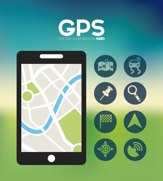 Gps による位置情報 — ストックベクタ