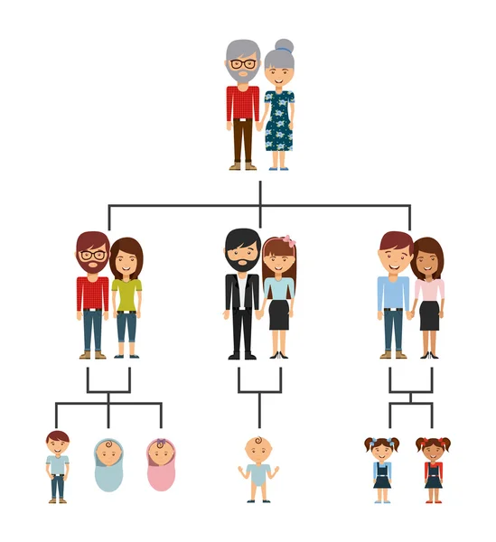 Familia feliz — Vector de stock