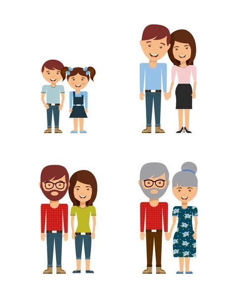 快乐的家庭 — 图库矢量图片