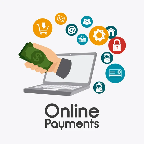 Design de pagamentos online . — Vetor de Stock