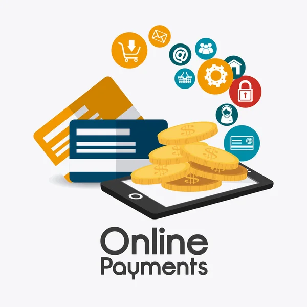 Design de pagamentos online . —  Vetores de Stock